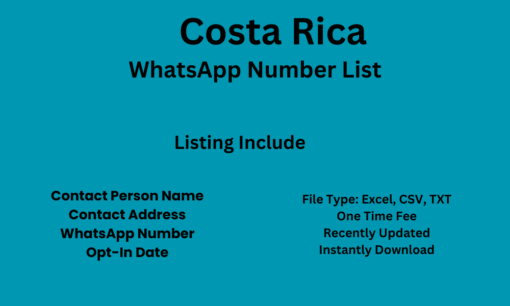 Costa Rica WhatsApp Number List