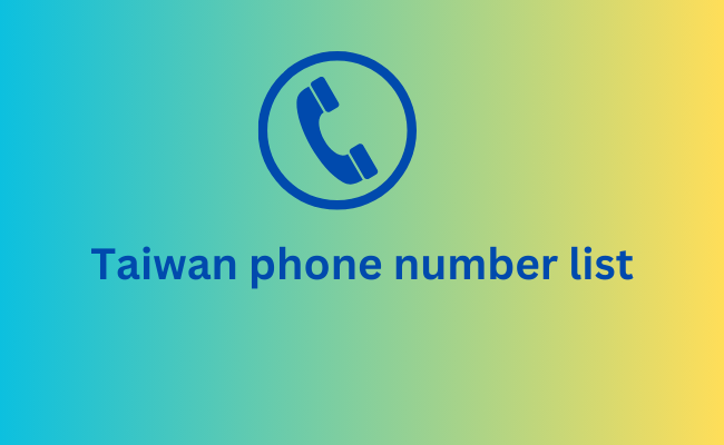 Taiwan phone number list