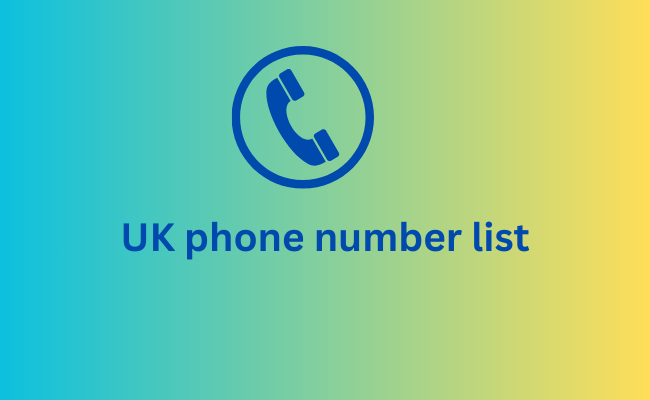 UK phone number list